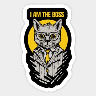 I am the boss, Funny cat boos design Sticker